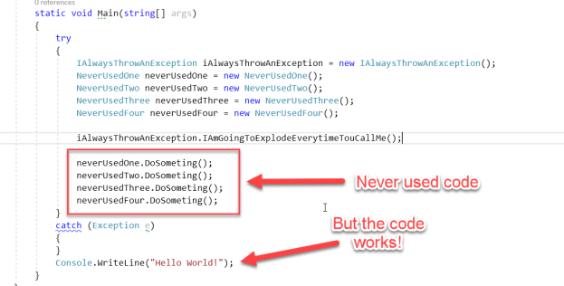 try catch redunant code